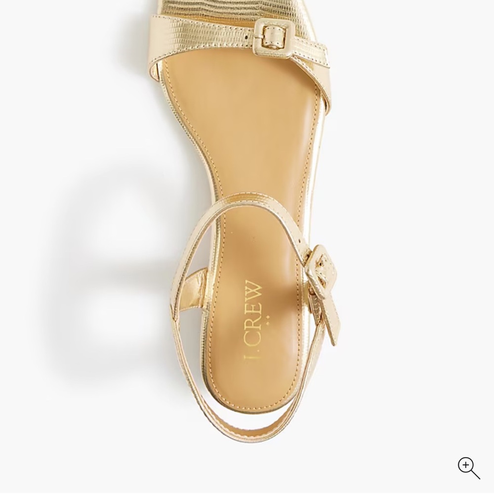 J. Crew Gold Minimalist Sandals with Ankle Strap brand new in box